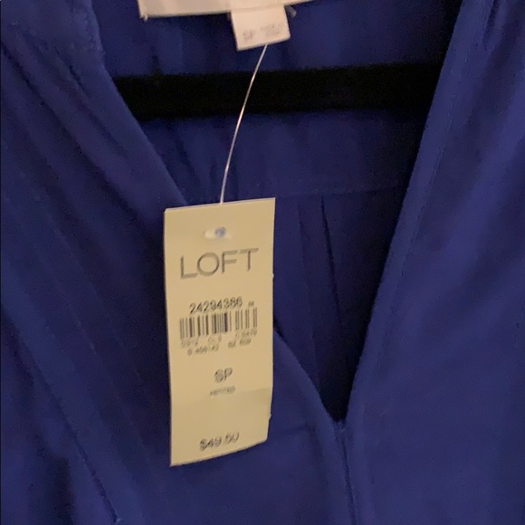 Royal blue LOFT long sleeve blouse. - Picture 2 of 6